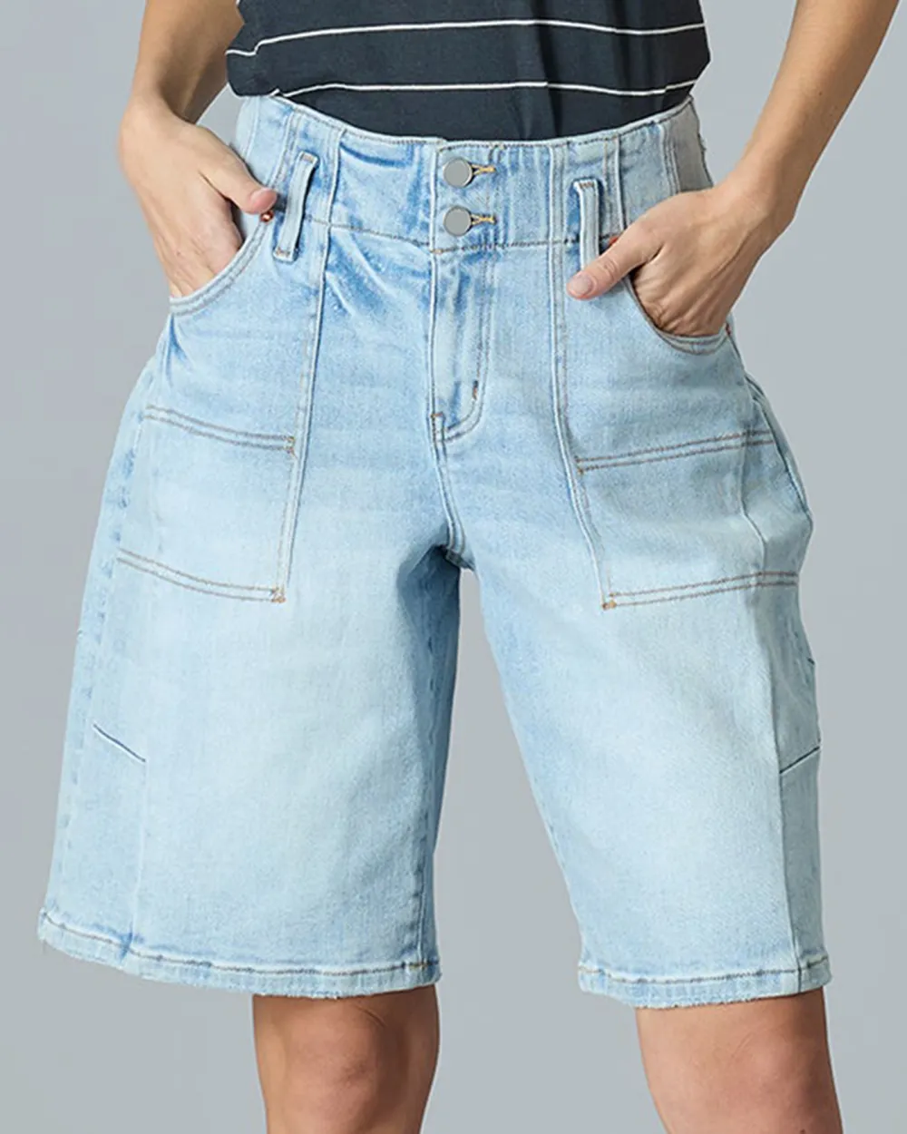 Light Blue Denim Bermudas