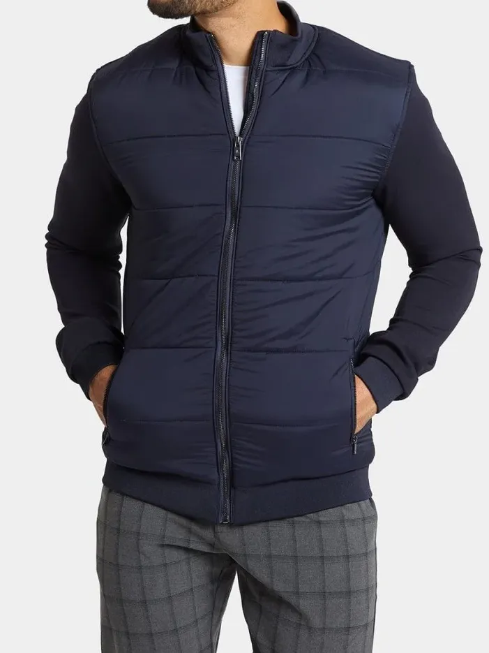 Navy Simple Daily Leisure Soft Bomber Jacket