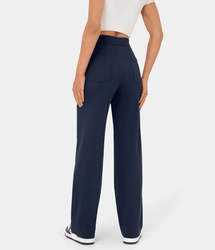🔥Last Day 49% OFF🔥High Waisted Button Multiple Pockets Straight Leg Casual Pants