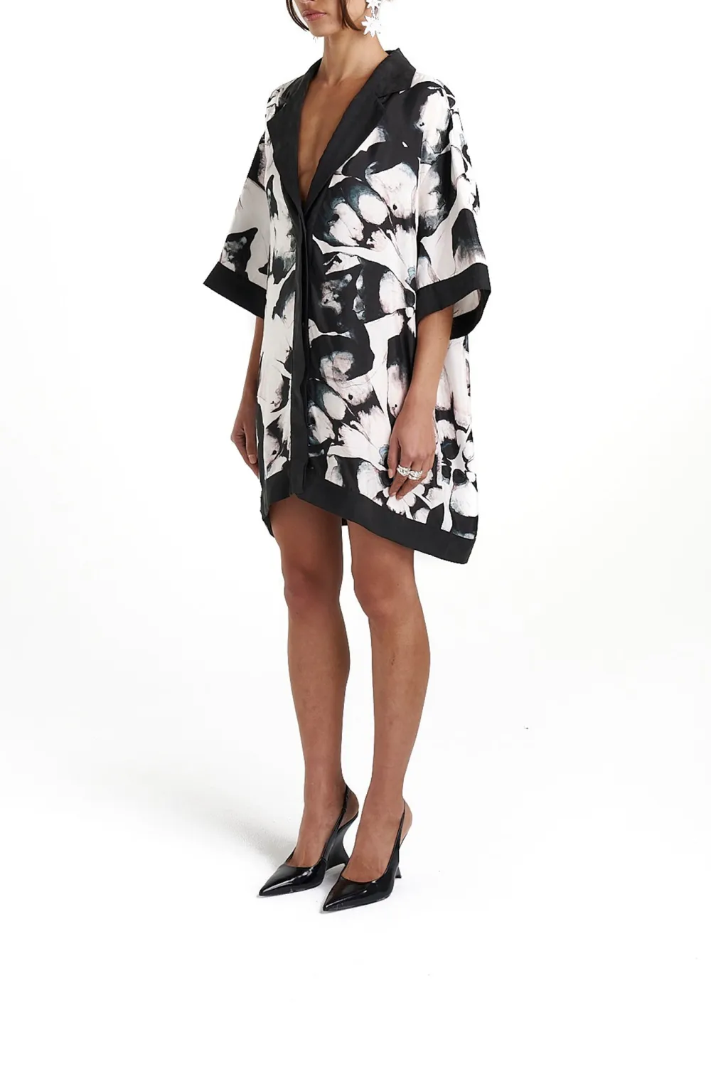 Black And White Personalized Art Plant Flowers Dresses