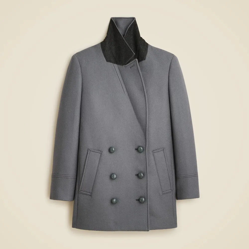 Peacoat Wool-Blend Melton Jackets