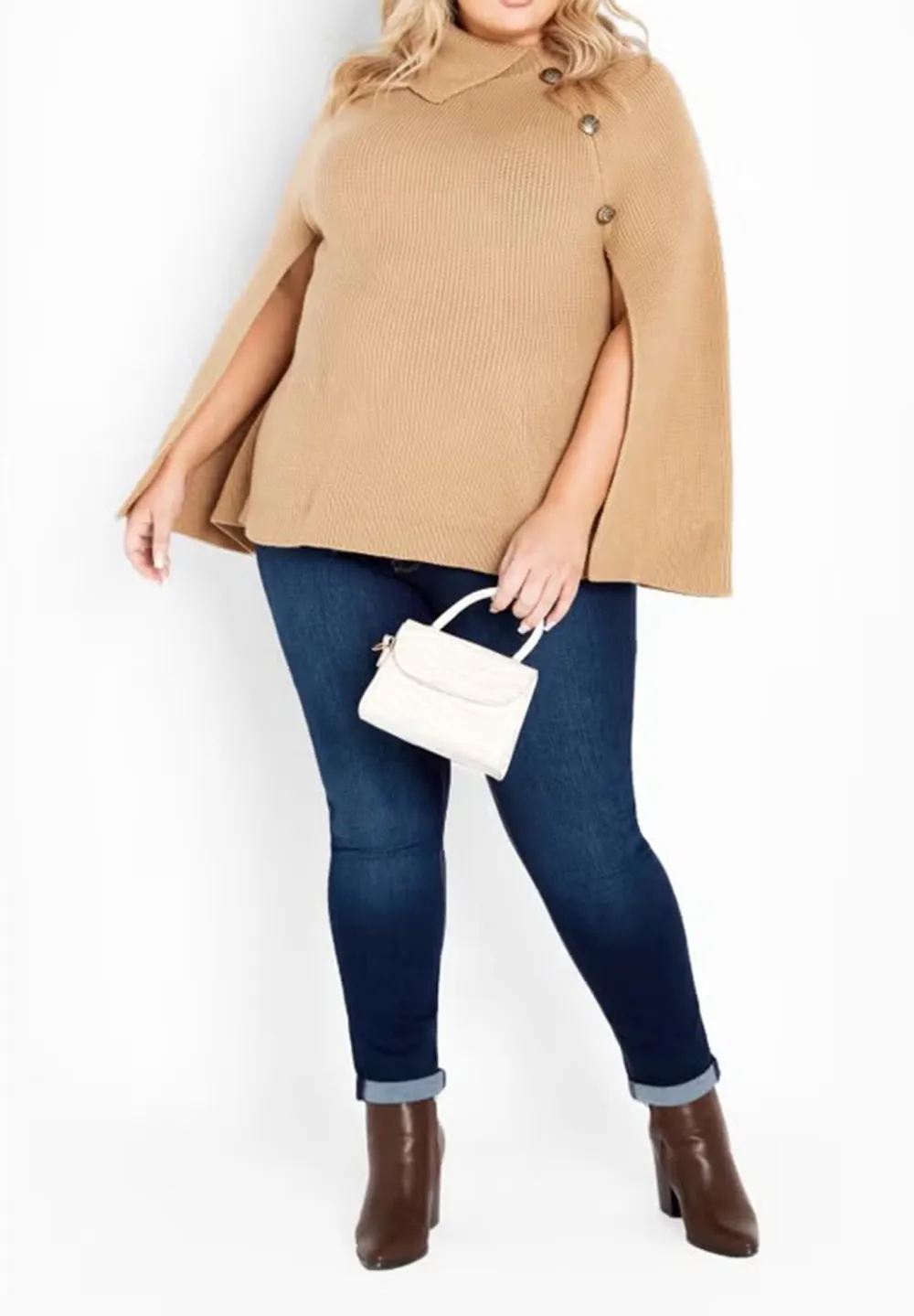 Asymmetric Button Sweater With Lapel