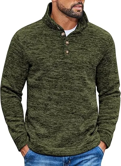Men's Casual Slim Fit Pullover Sweater Knitted Thermal Sweatshirt.Fleece-lined For Warmth And Wind Protection.Comfortable And Stylish
