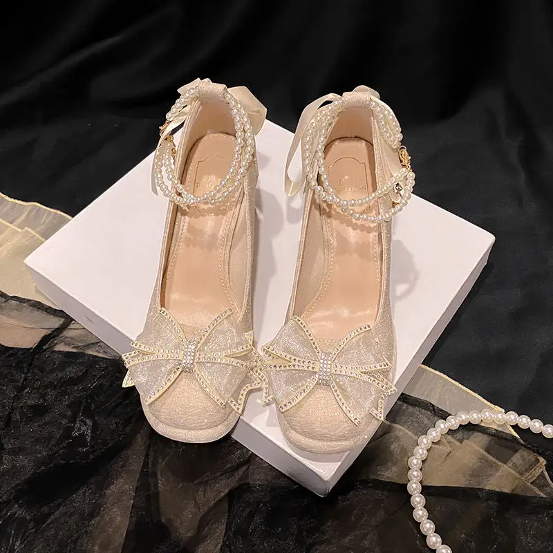 Bow Detail Strap Low Heel Shoes