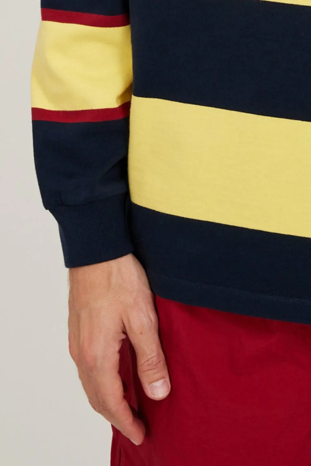 Striped Logo Rugby Polo Sweat