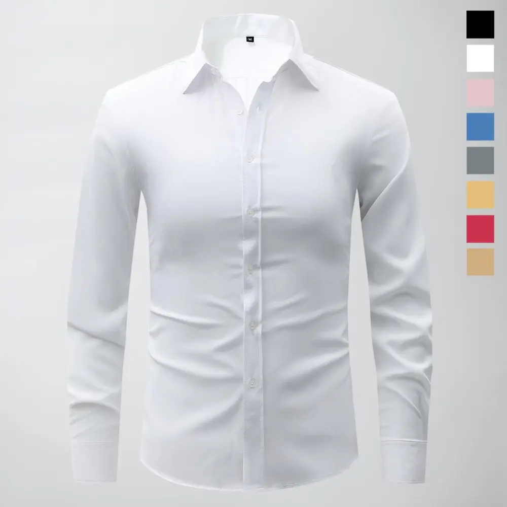 Non-Stretch Men’S Slim-Fit Long-Sleeve Shirt