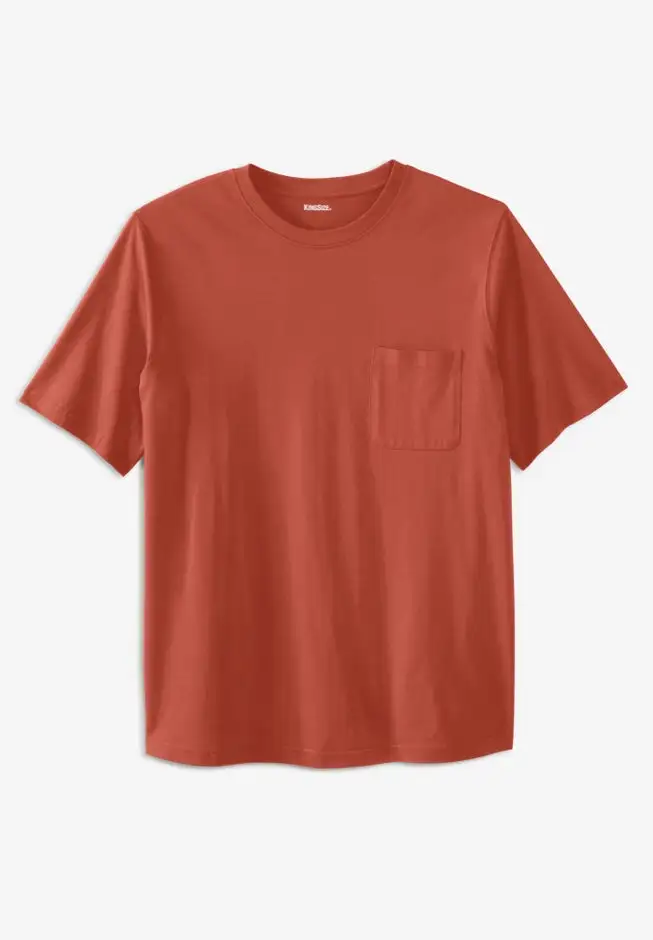 Shrink-Less Lightweight Pocket Crewneck T-Shirt