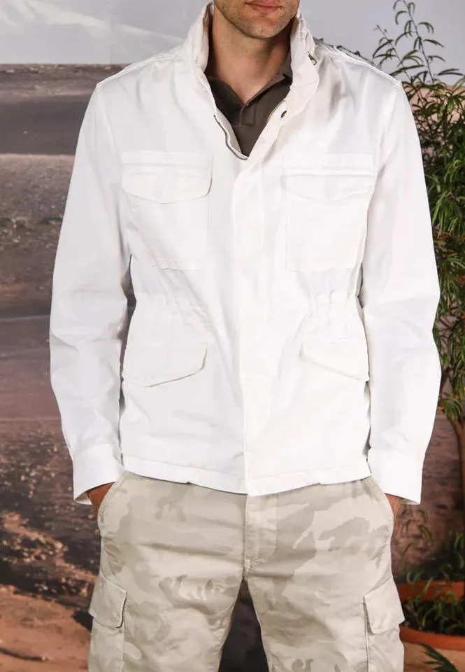Lightweight Cotton Twill Men's White Jacket