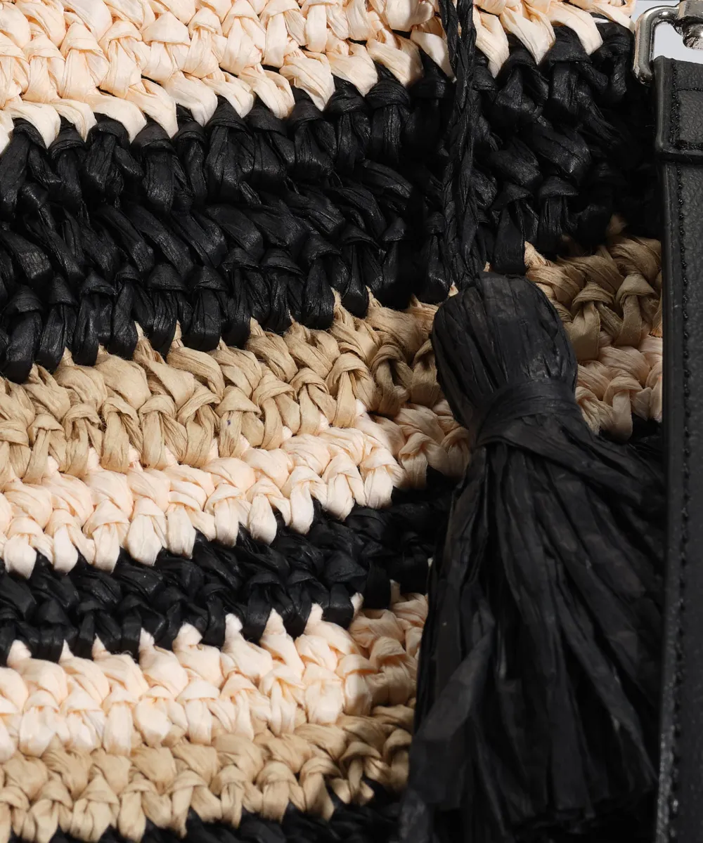 Vacation Essential Striped Crochet Bikini Bag