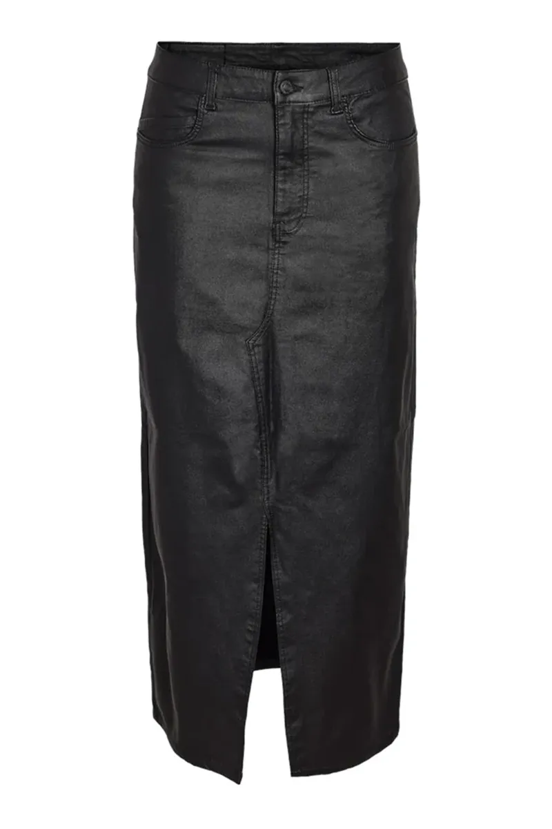 Slit Featured Coated Long Skirts
