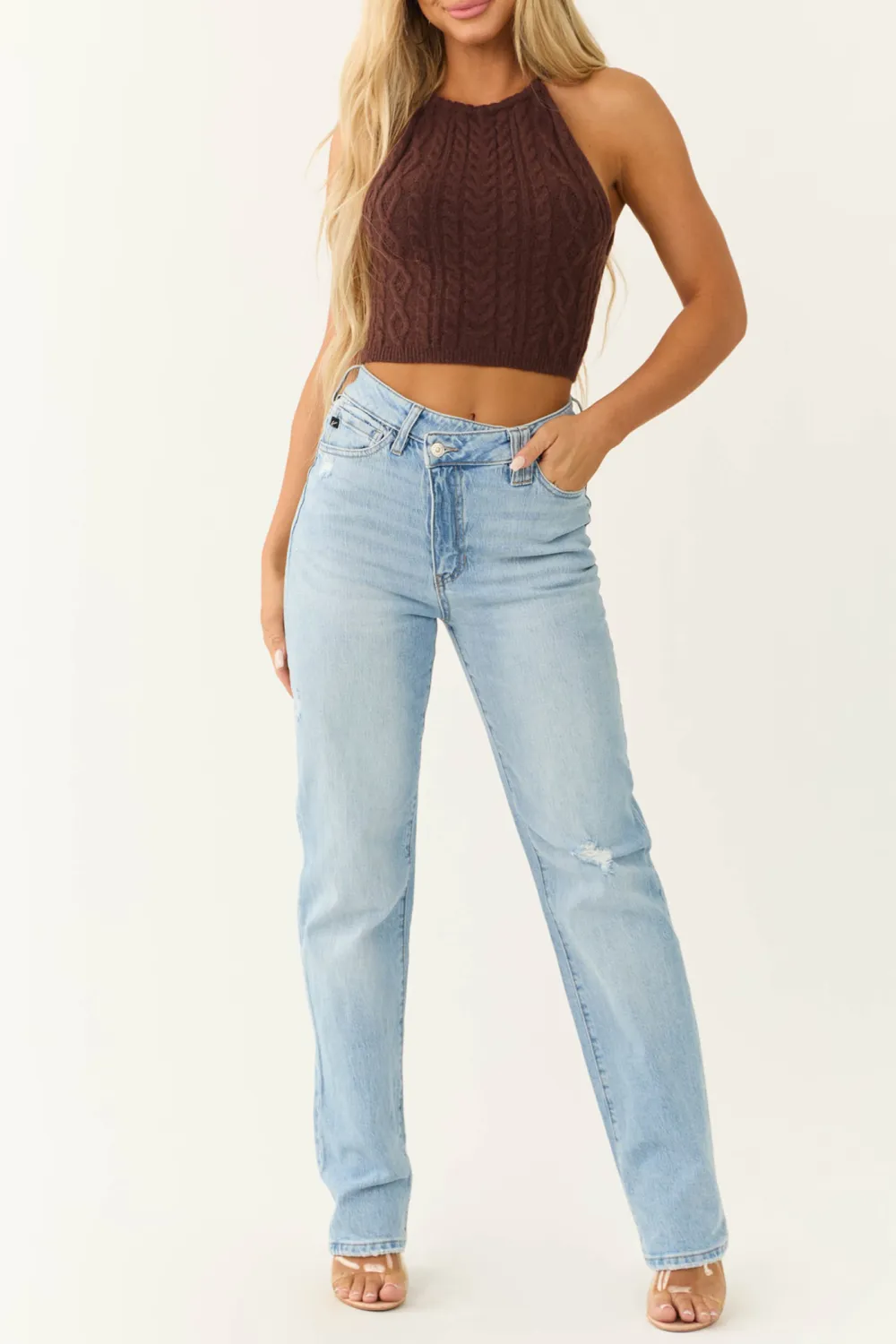 Light Wash Slightly Distressed Jeans