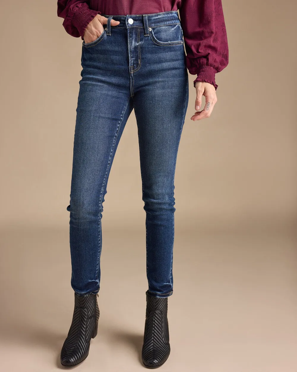 High Rise Ankle Length Skinny Jean