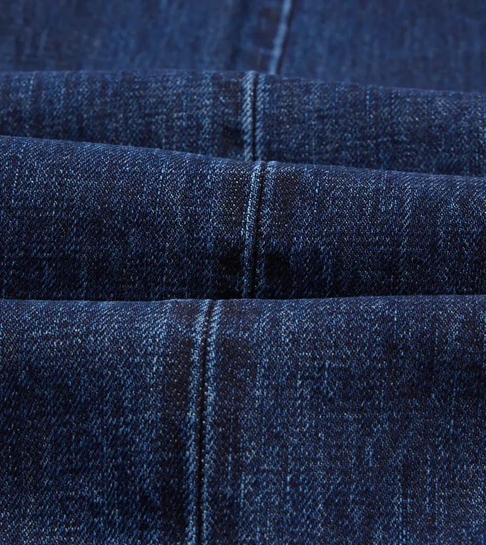 Dark Blue Straight Leg Denim Pants