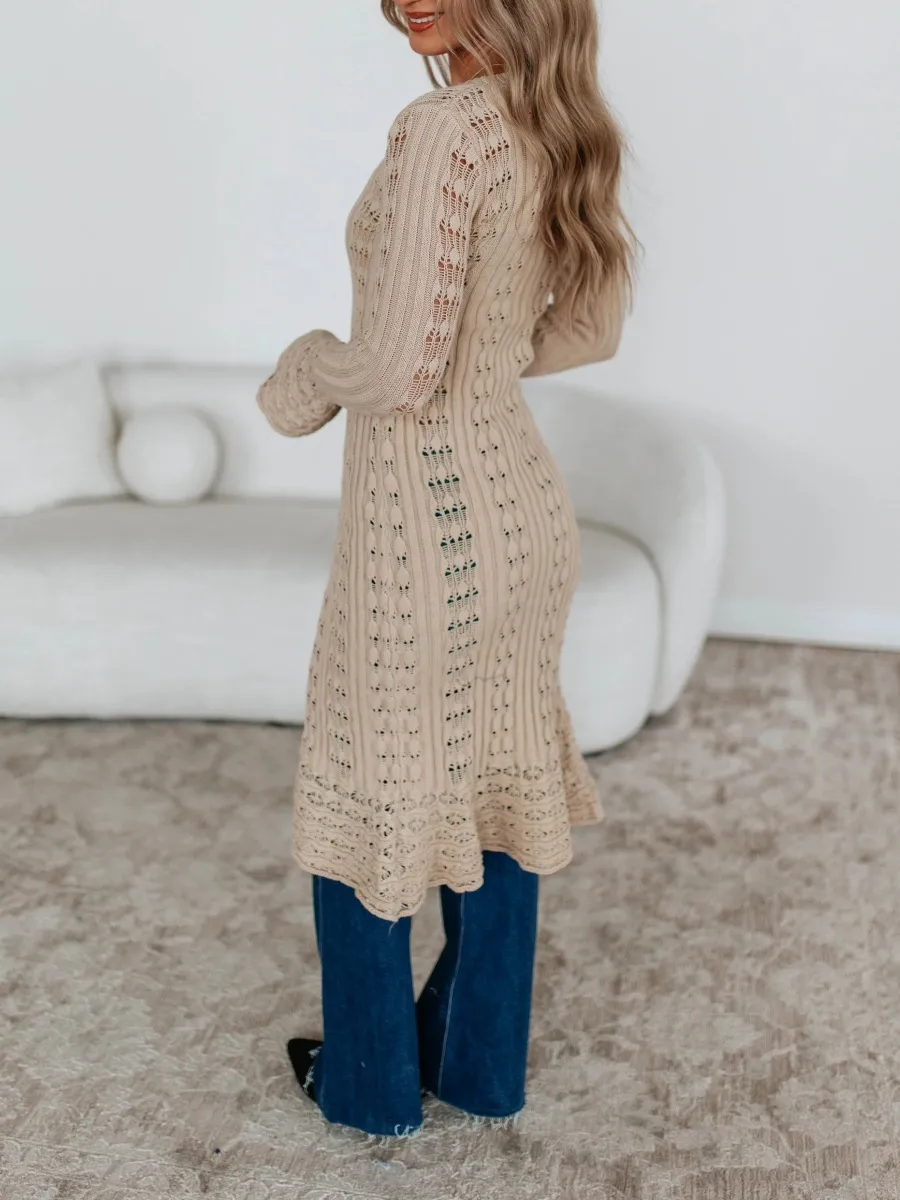Flare Sleeve Crochet Cardigan