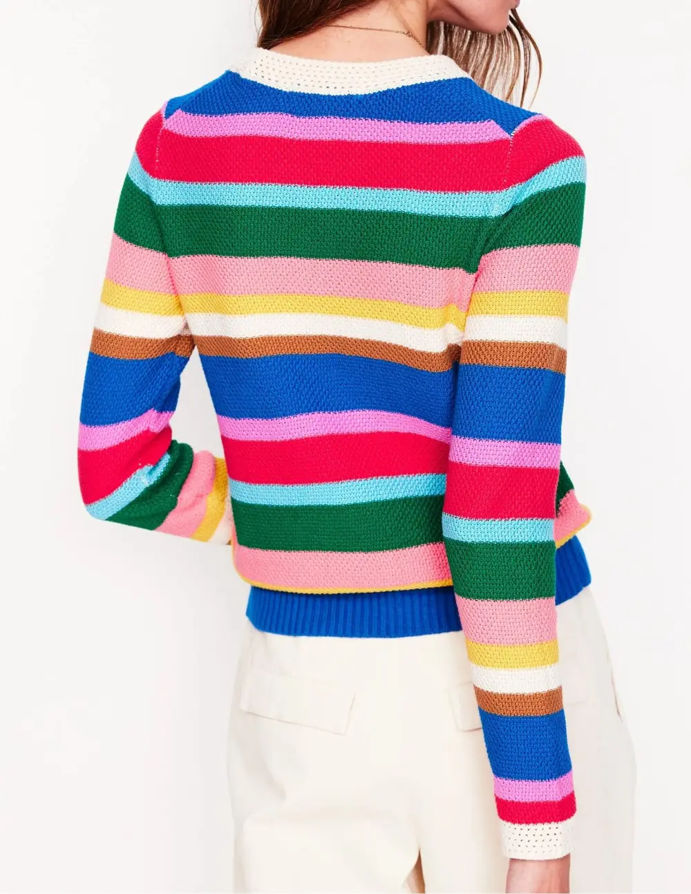 Multicolor Striped Crew - Neck Sweater