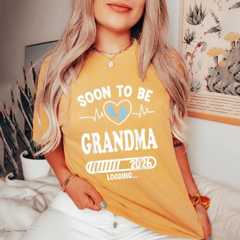 Soon To Be Grandma 2026 Loading Pregnancy Announcement Women's Oversized Comfort T-Shirt