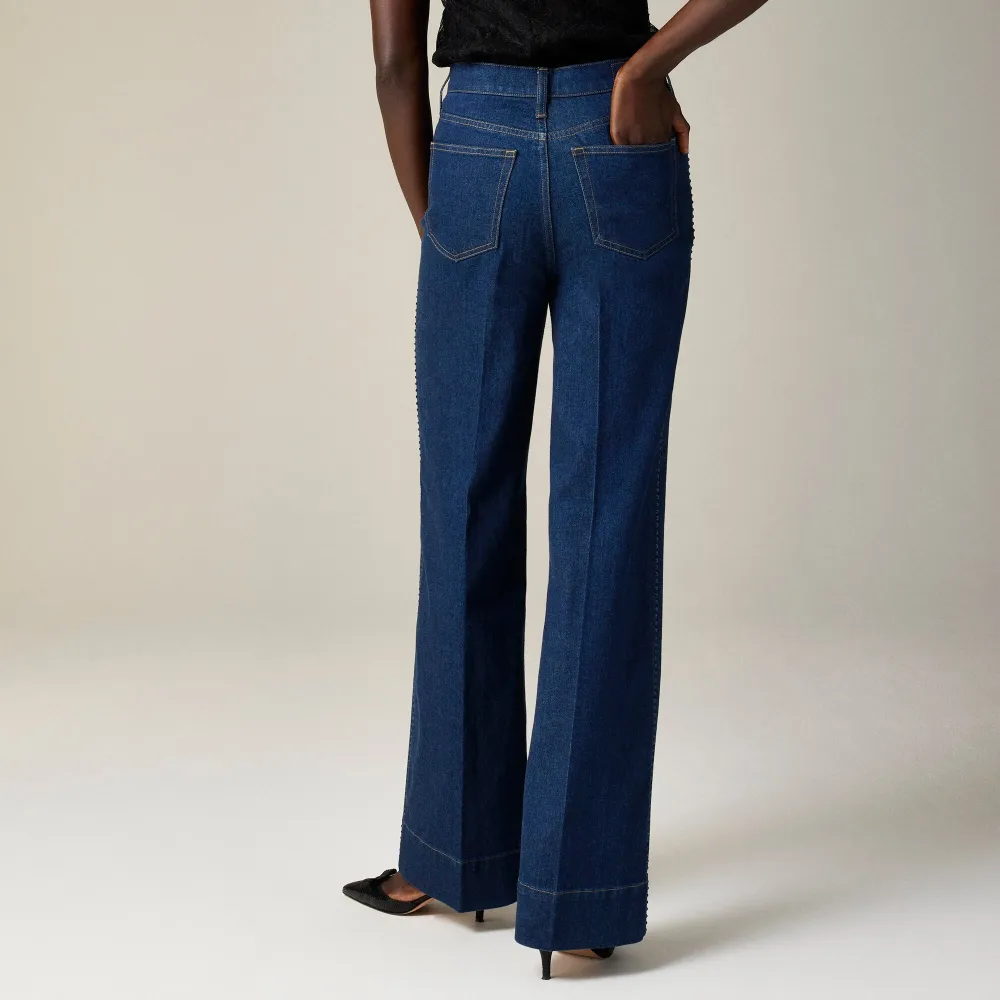 Embellished Wide-Leg Jeans