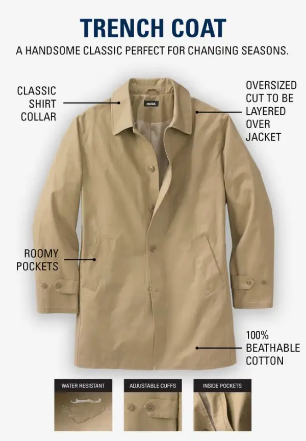 Water-Resistant Trench Coat