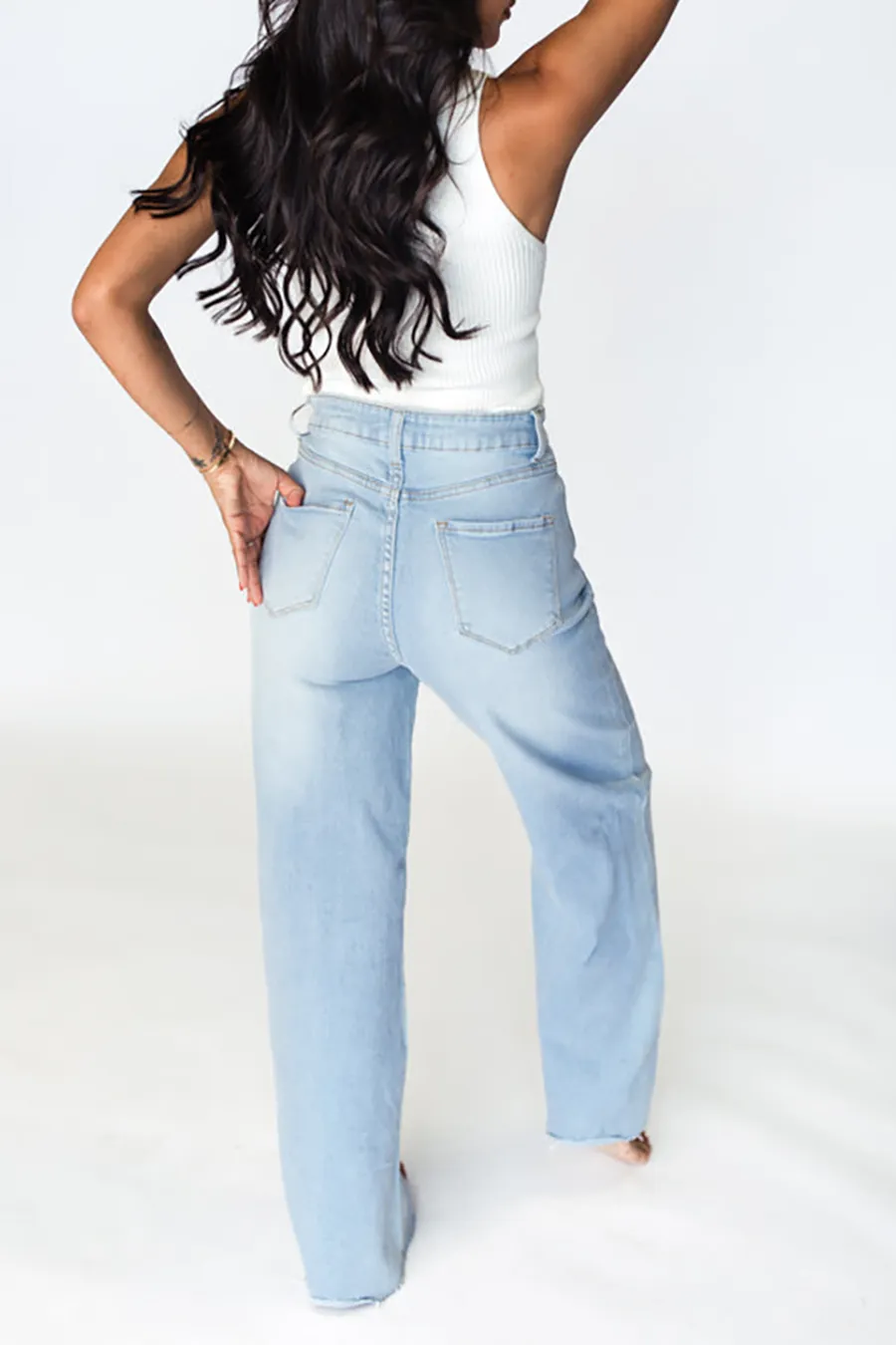 Light Wash Wide Leg Jeans