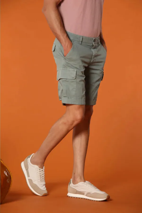 Light Green Men'S Stylish Slim Fit Cotton Shorts