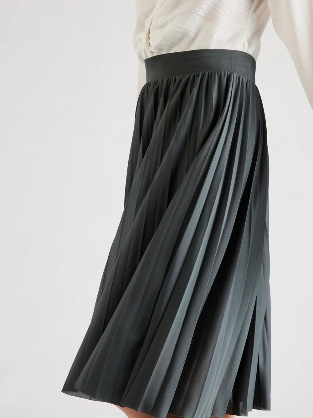 Plain Colored Casual Style Pleated Skirt