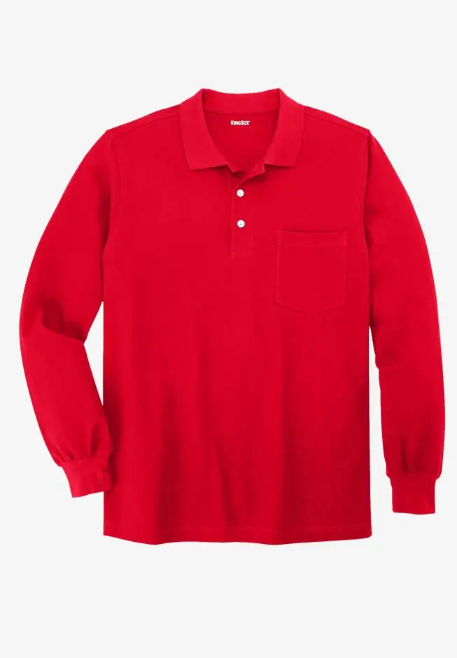 Long-Sleeve Shrink-Less™ Cotton Polo