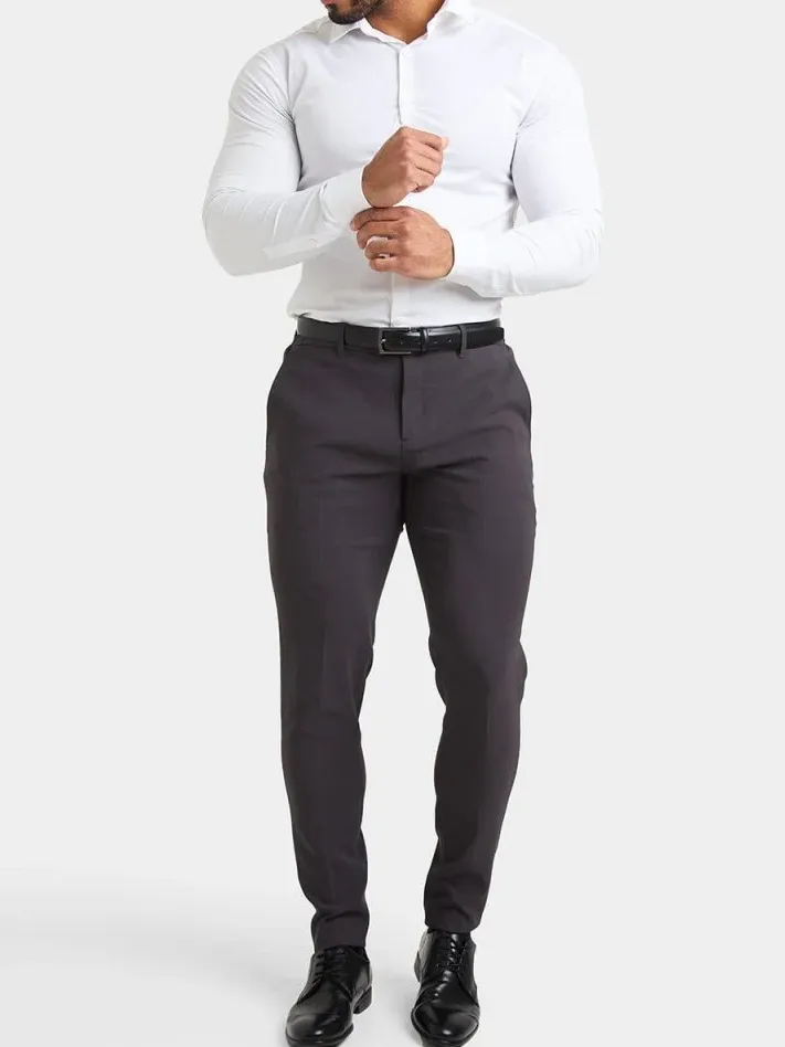Slate Grey Hight-End Comfortable Suit Trousers