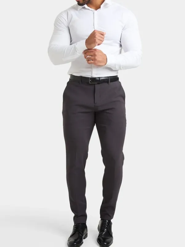 Slate Grey Hight-End Comfortable Suit Trousers
