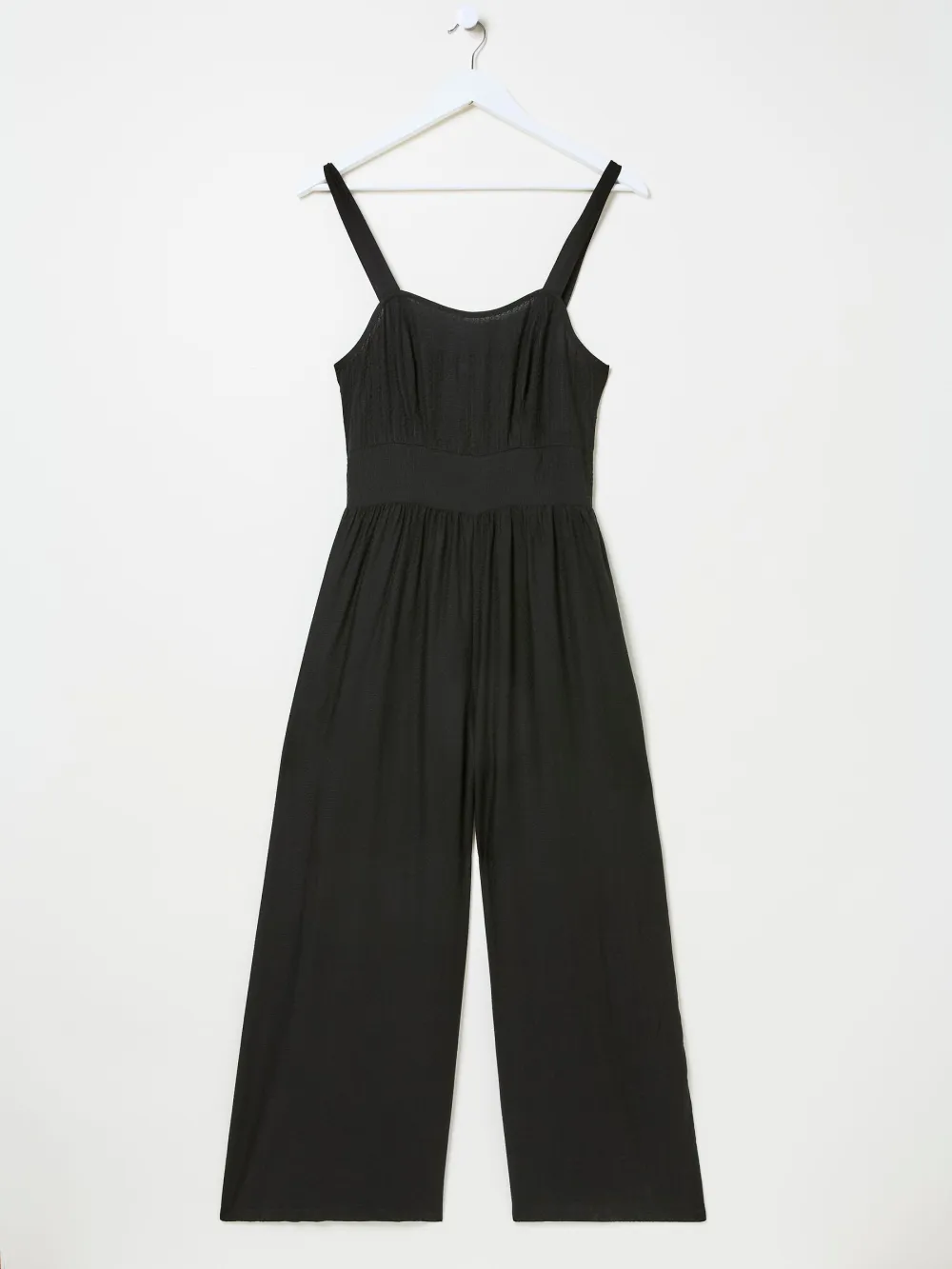 Black Strapless Wide Leg Jumpsuit