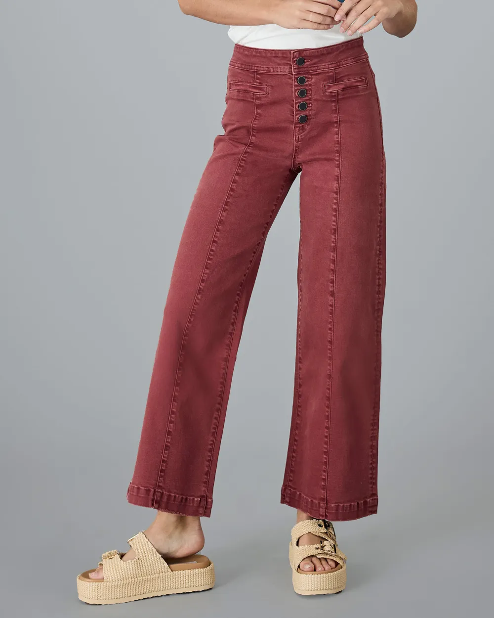 Tomato High Rise Wide Cropped Pant