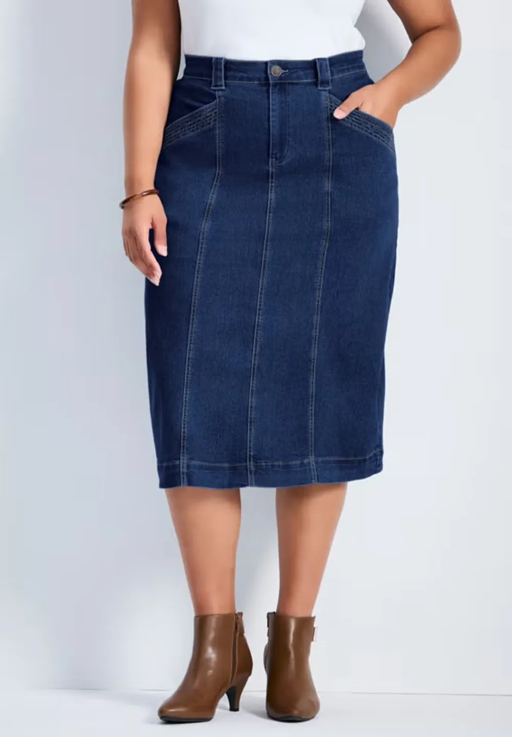Slit Denim Short Skirt