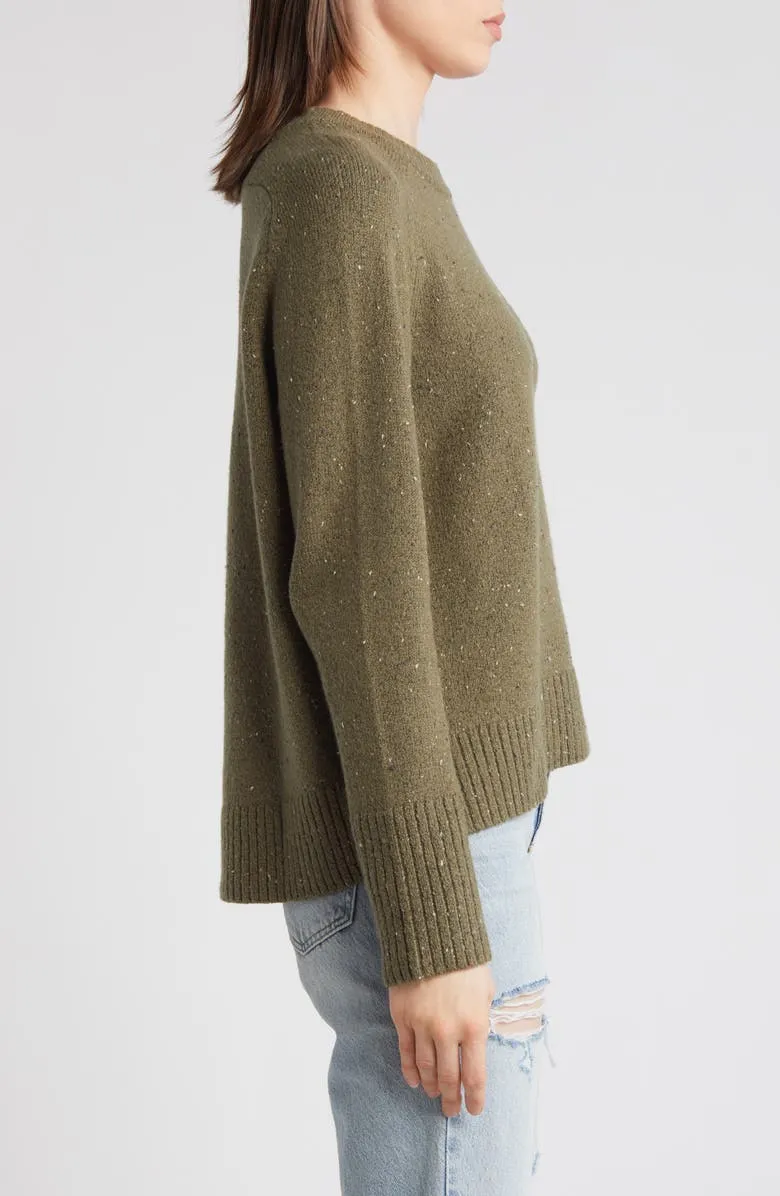 Speckled Pima Cotton Blend Sweater