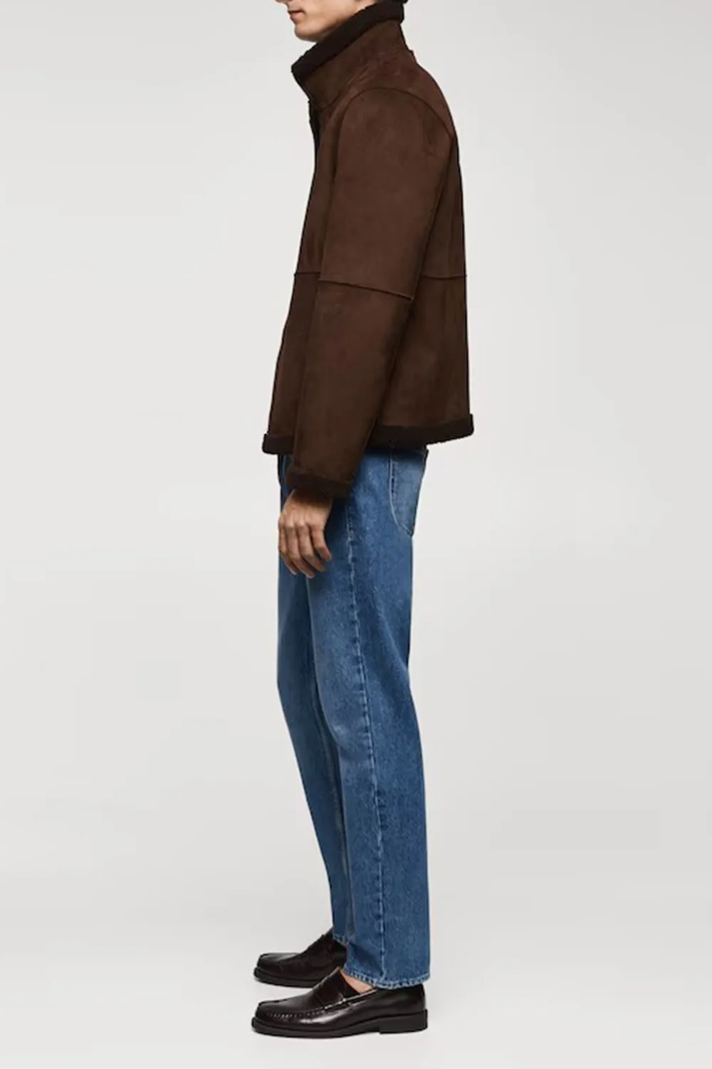 Shearling-Lined Leather-Effect Jacket