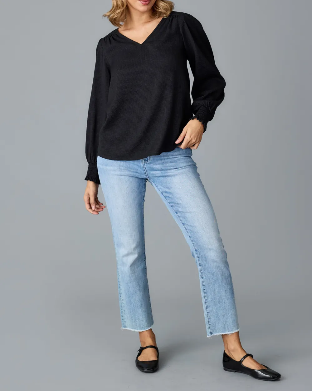 Comfortable Black Daily Blouse