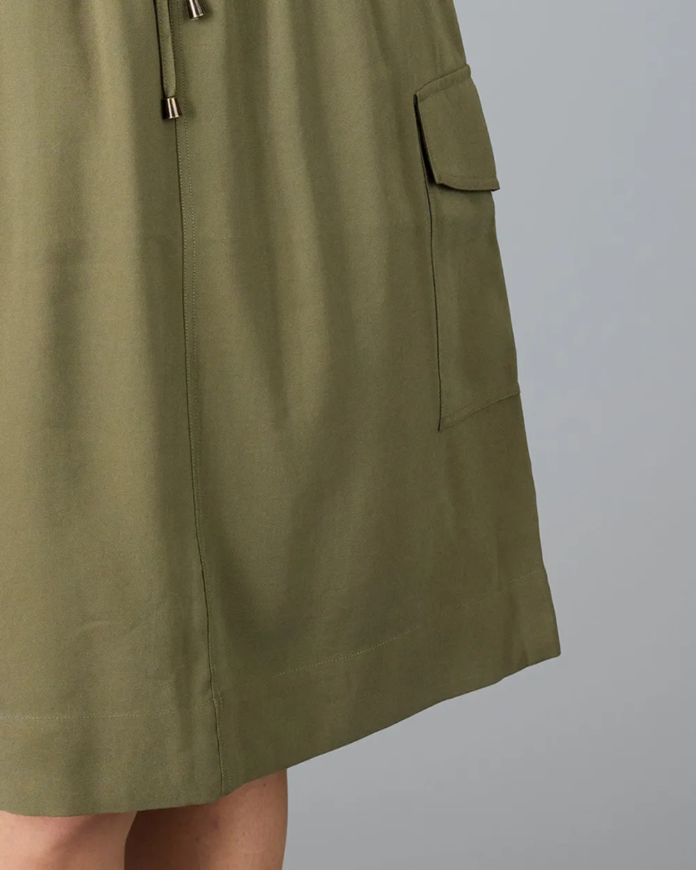 Burnt Olive Cargo Midi Skirt
