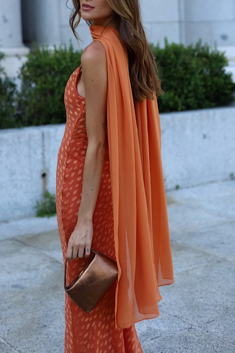 Brick Color Elegance Shawl