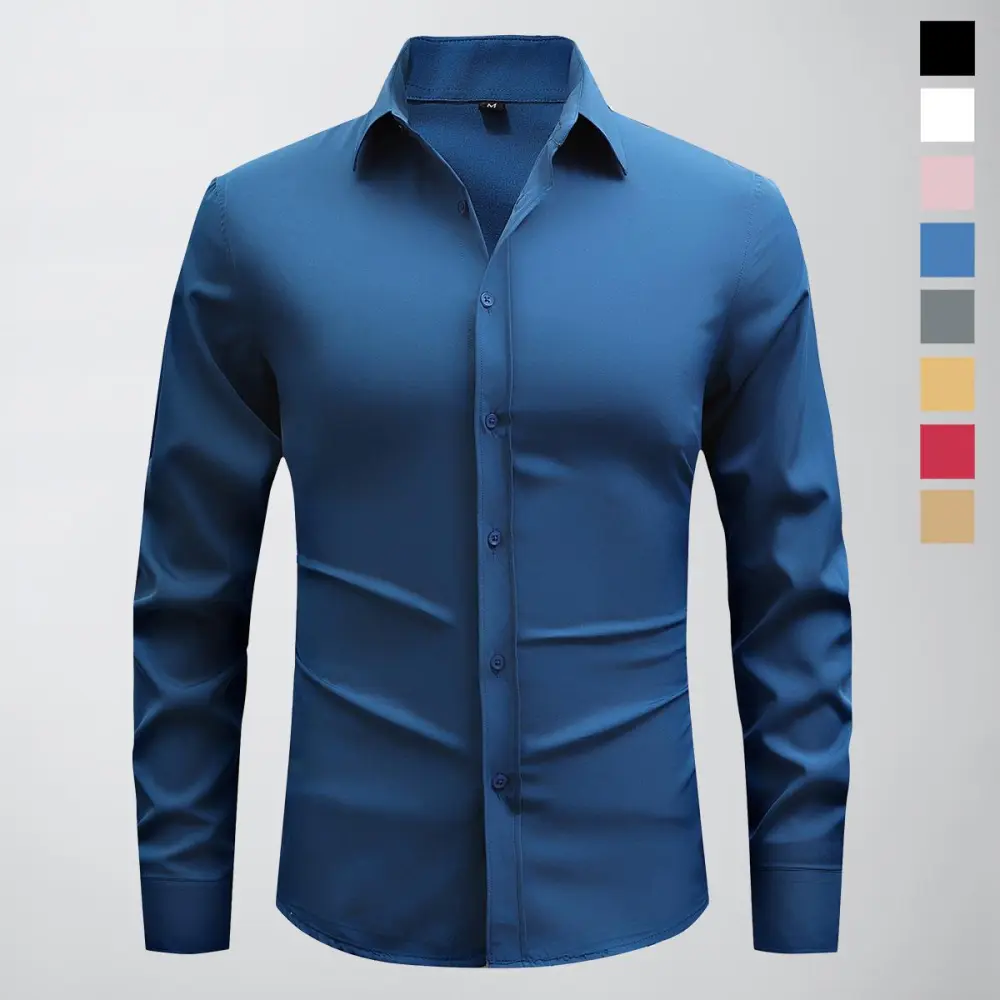 Non-Stretch Men’S Slim-Fit Long-Sleeve Shirt