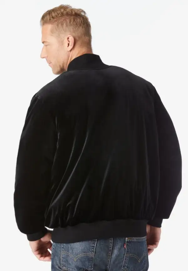 Velour Full Zip Bomber Jacket