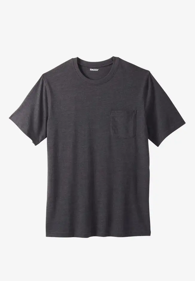 Shrink-Less Lightweight Pocket Crewneck T-Shirt