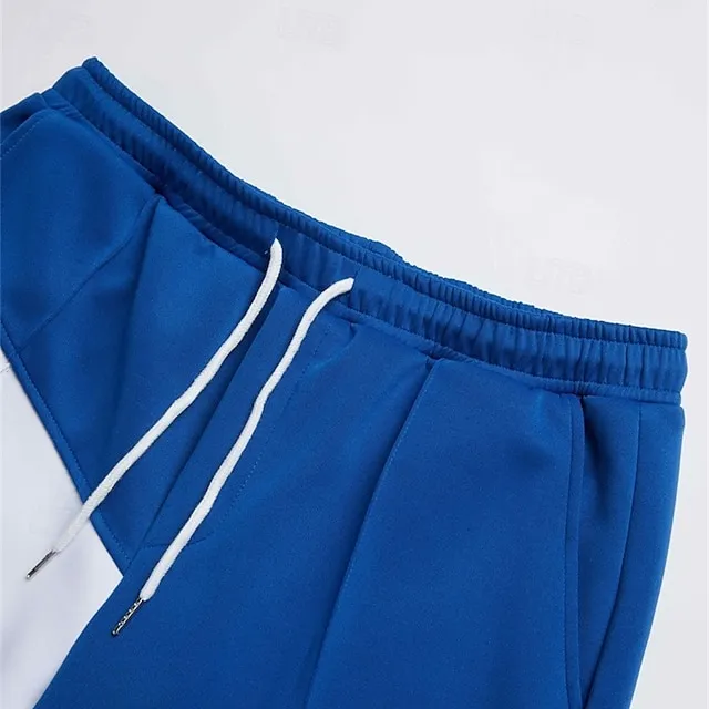 Men's Patchwork Elastic Waist Casual Joggers