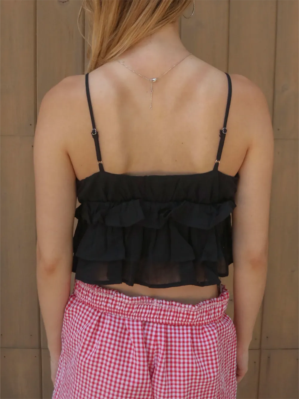 Ruffled Tie Front Crop Top