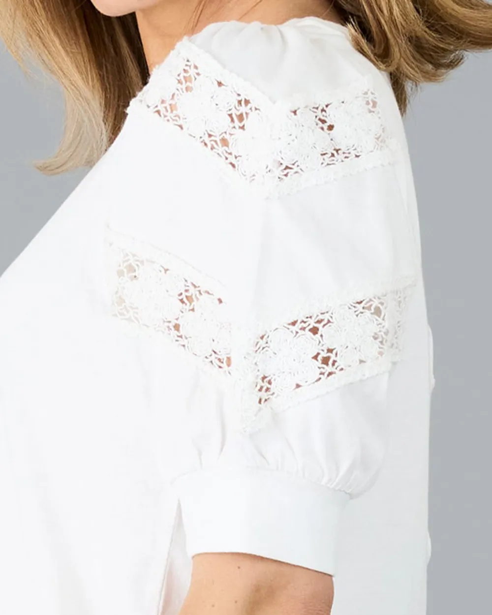 Charming White Pleaser Crochet Top