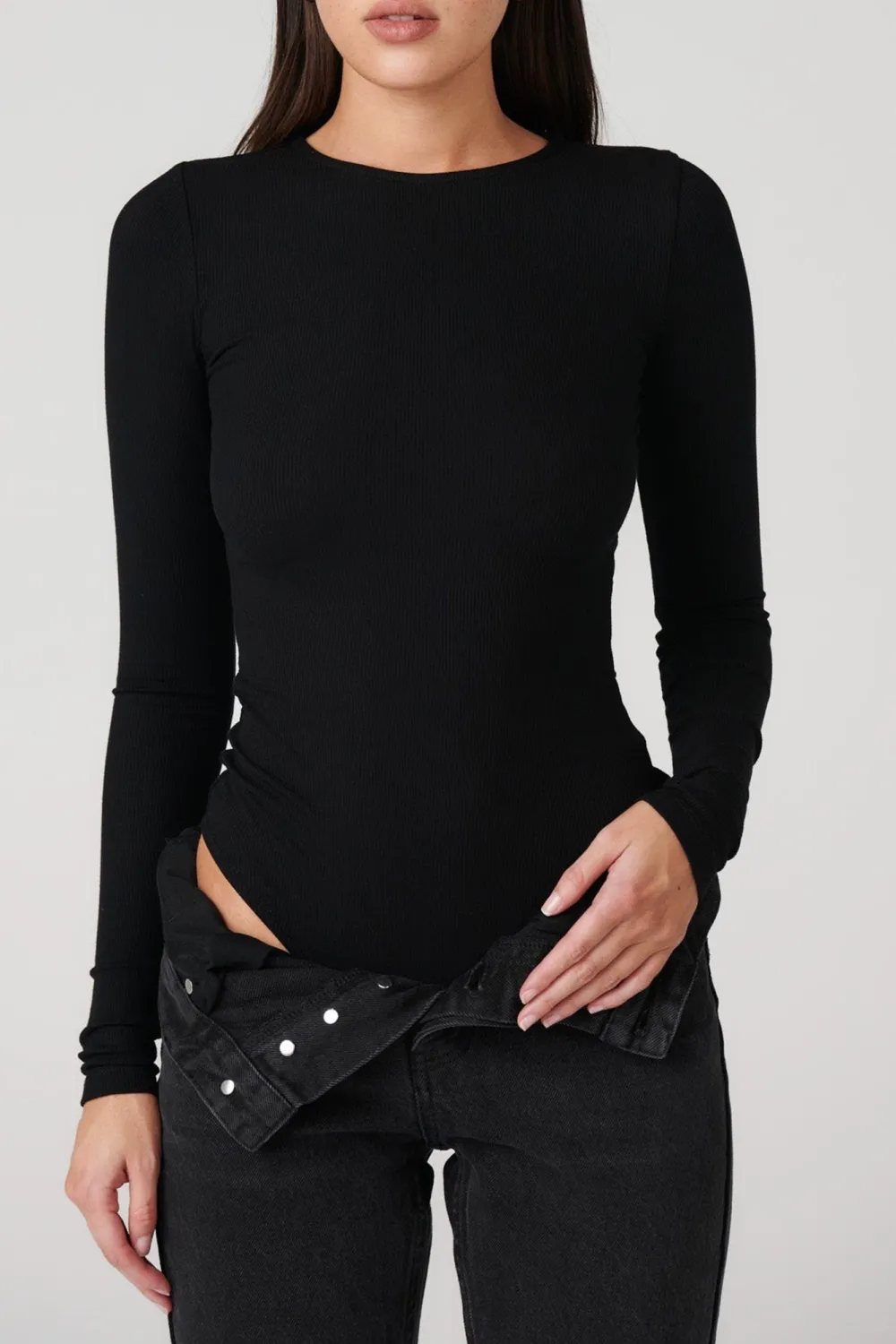 Black Soft And ComfortableBreathable Bodysuit