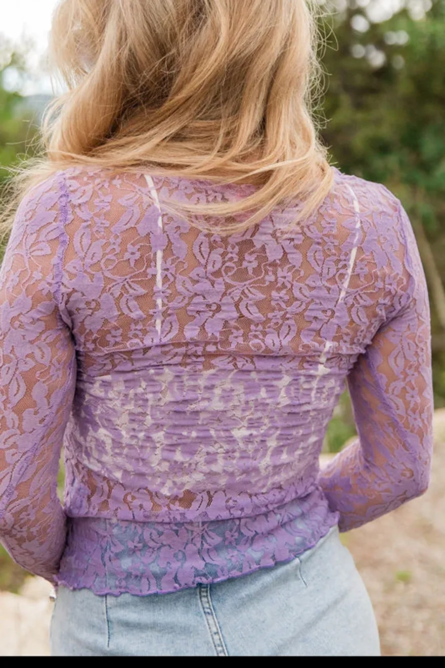Lilac Lace Layering Blouse