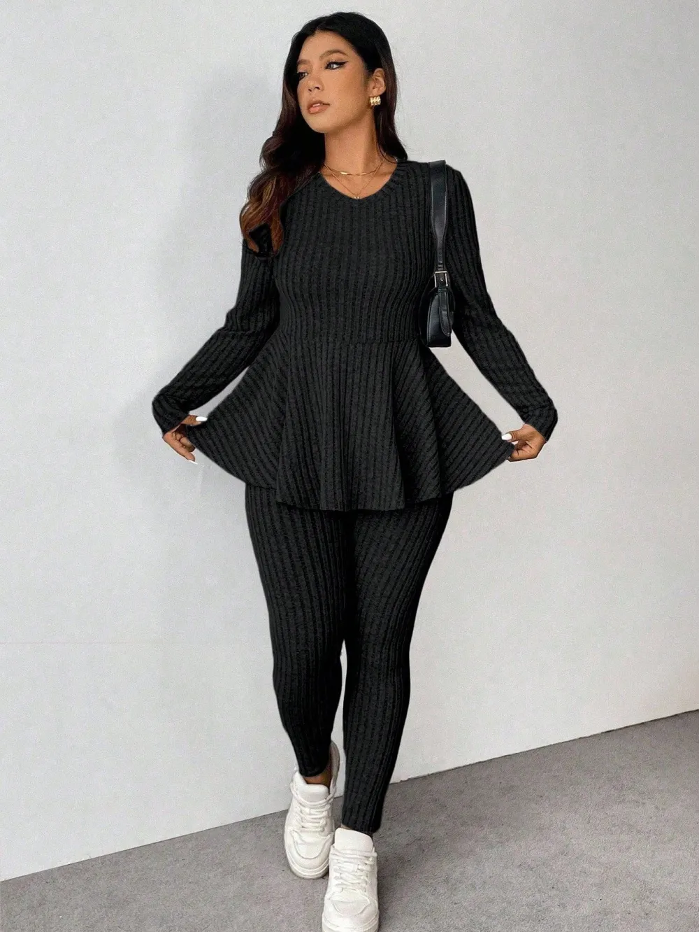 Women's Plus Size Autumn-Winter Knit Co-ords Set