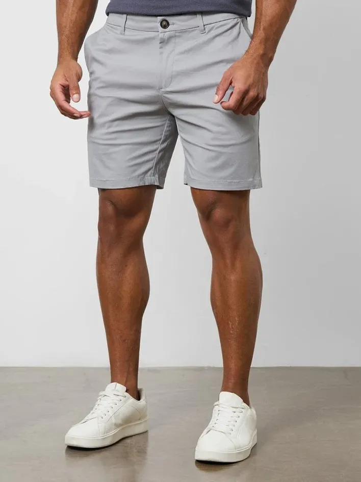 Pale Grey Soft And Comfortable Chino Shorts