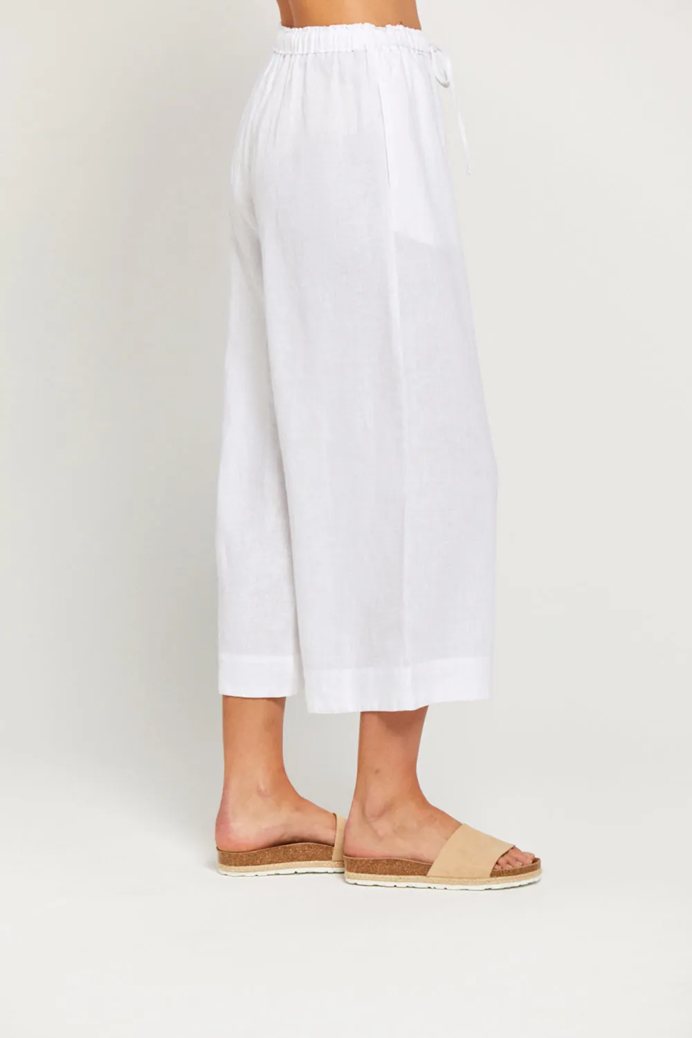 White Lazy Simple Loose Breathable  Pants