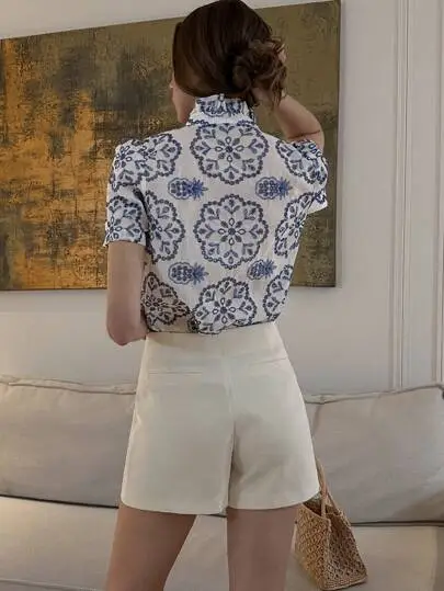 Embroidered Boho Button Shirt