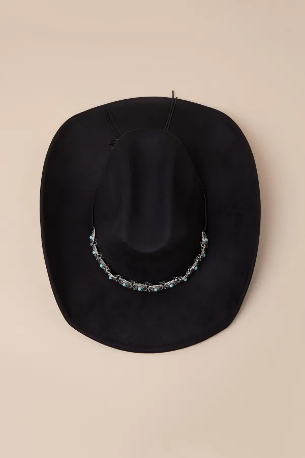 Stylish Soft Faux Suede Black Hat