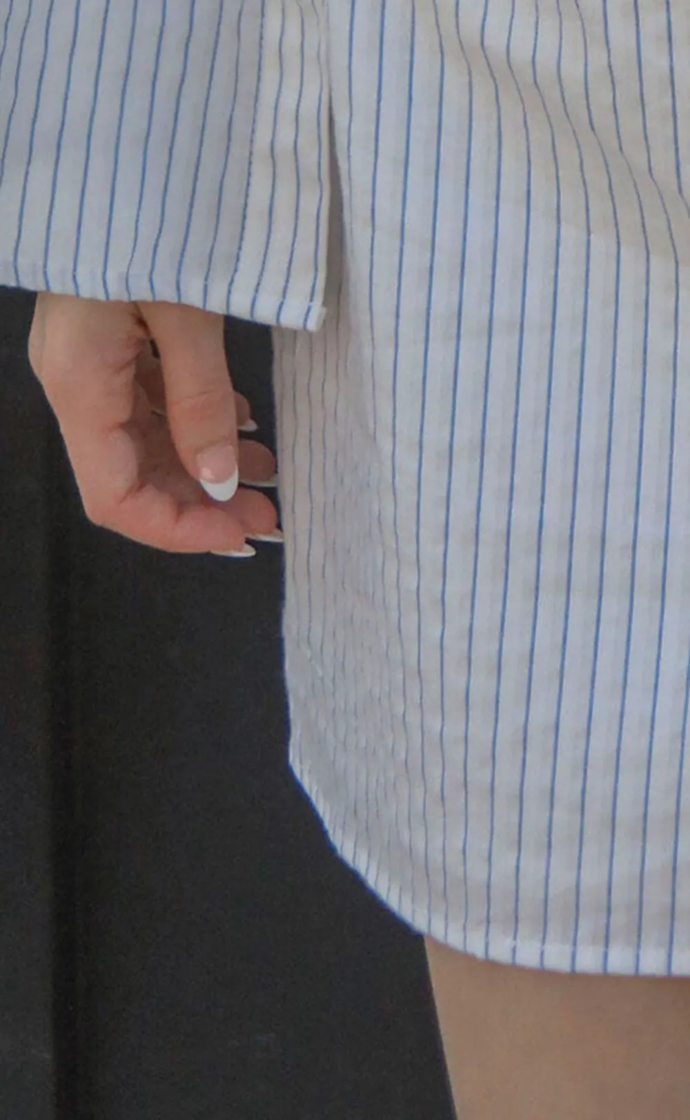 Striped Sheath Dress with Blouse